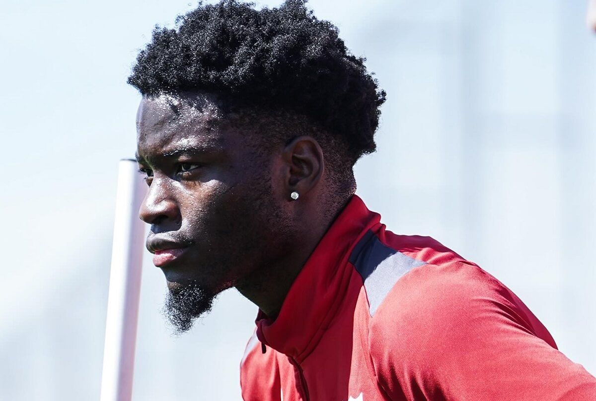  Agoumé, entrenando este martes.