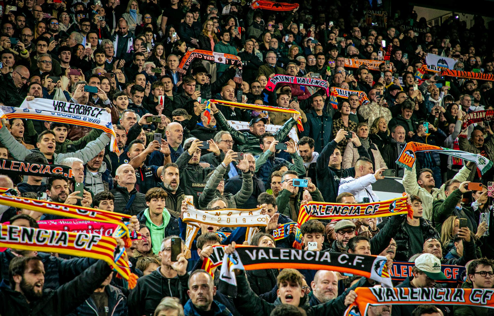 La afición del Valencia, en el partido contra el Real Madrid
