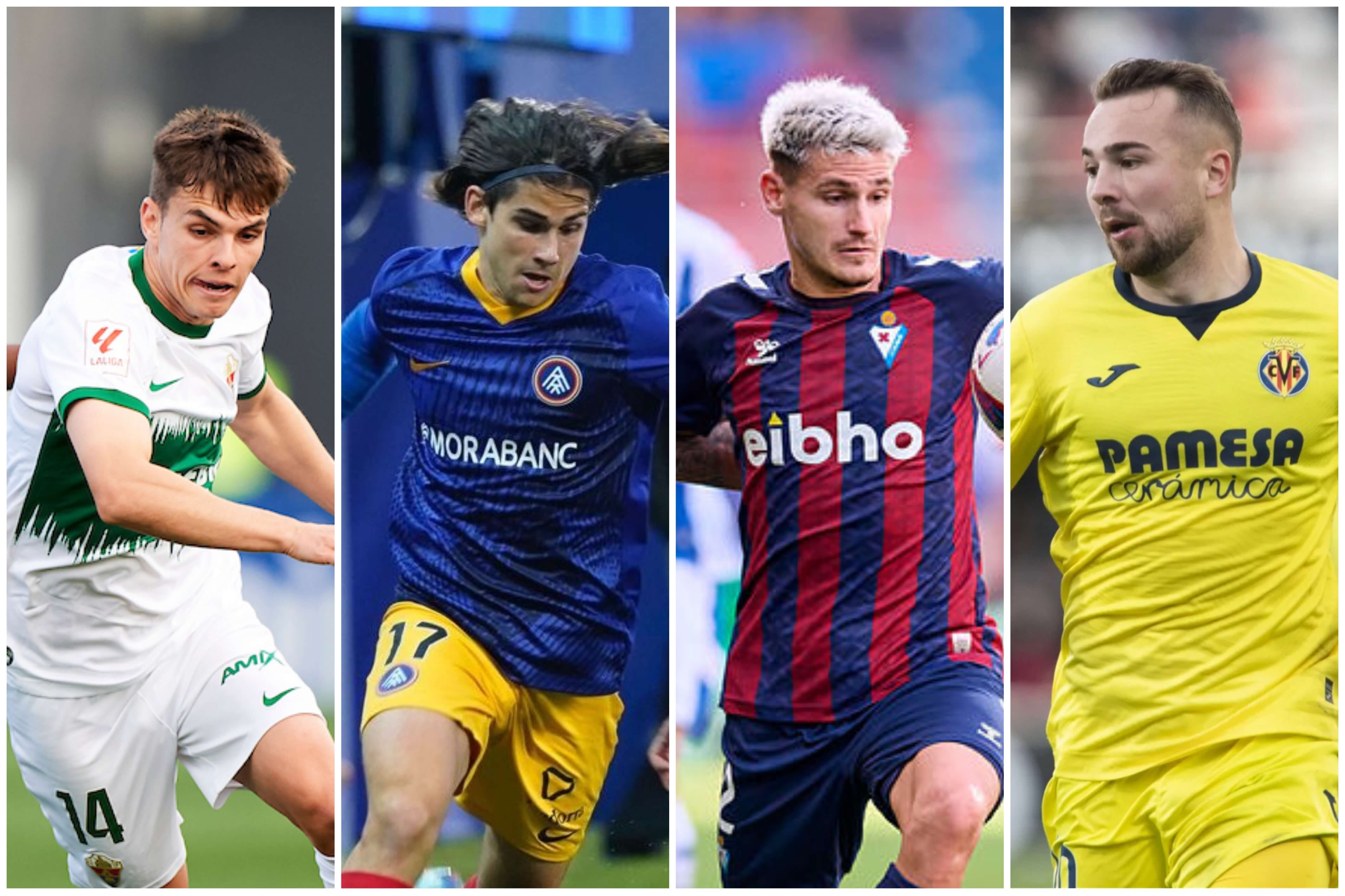 Febas (Elche), Álex Calvo (Andorra), Cristian (Eibar) y Ontiveros (Villarreal 'B').