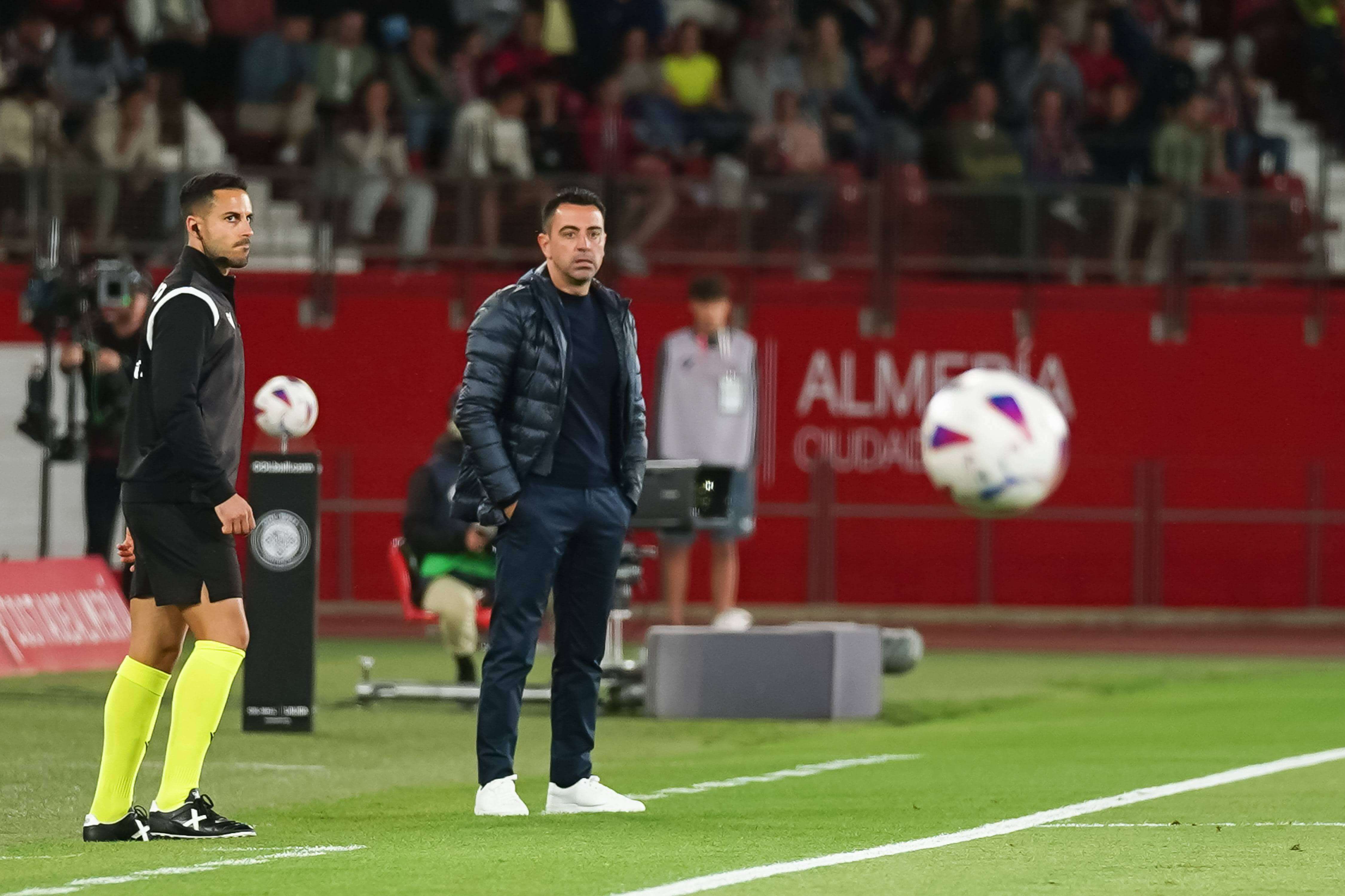  Xavi Hernández, durante el Almería-Barcelona.