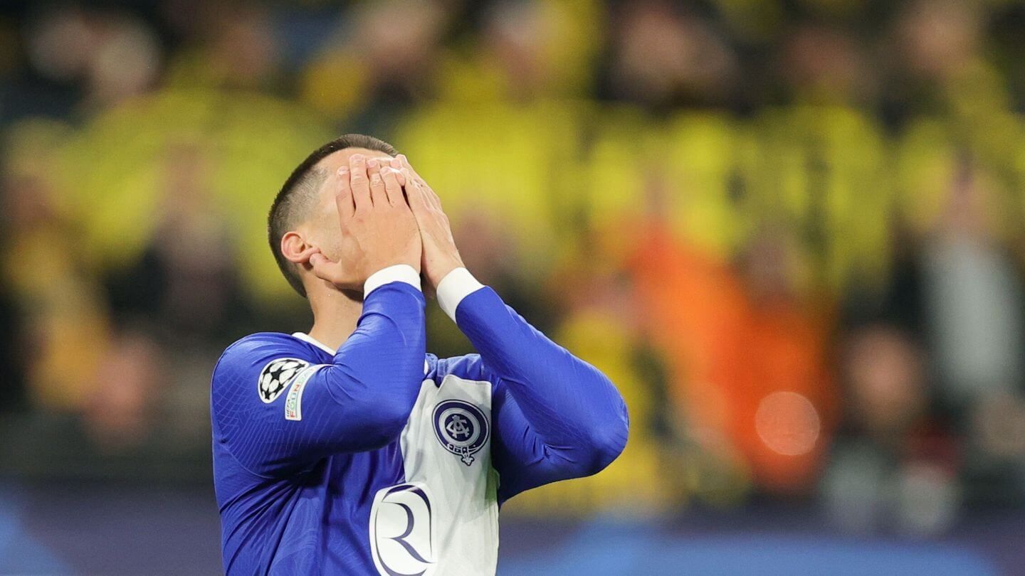 Álvaro Morata se lamenta de una ocasión en el Dortmund-Atlético.