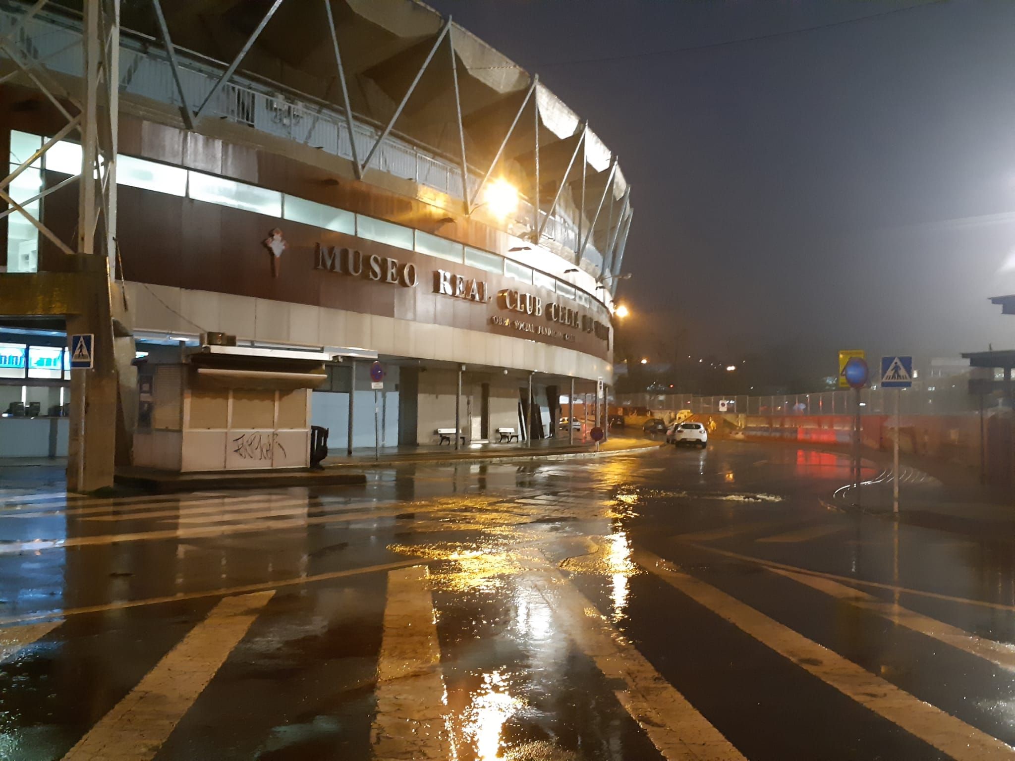  Balaídos, este jueves, tras las lluvias caídas.
