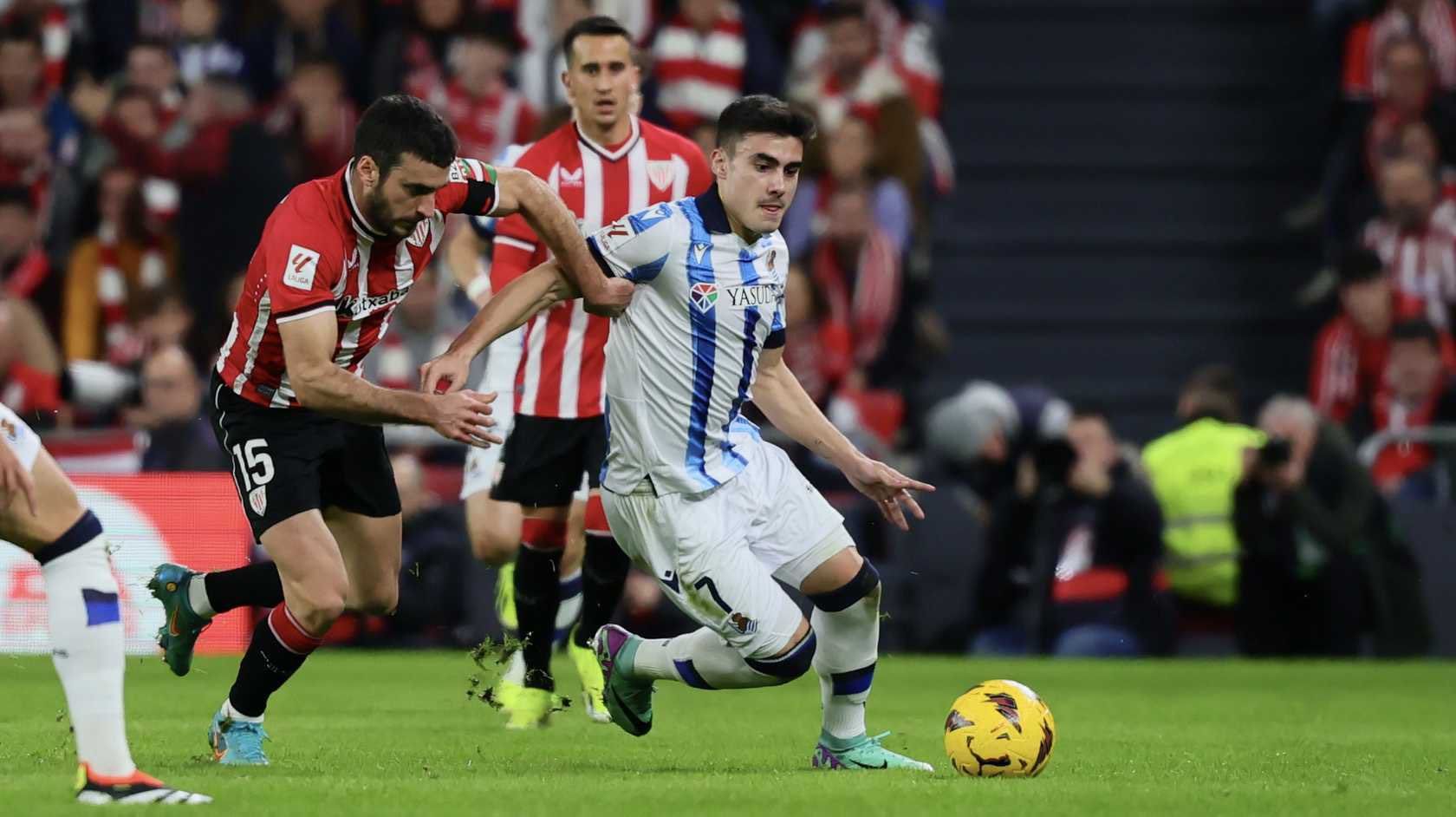 Barrenetxea, durante el Athletic - Real Sociedad.