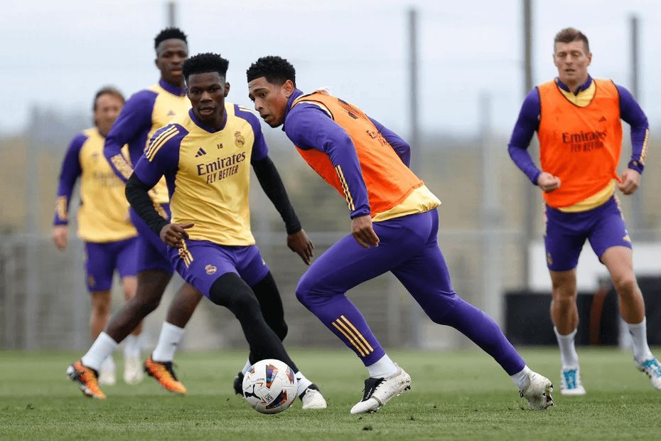  Jude Bellingham, en un entrenamiento con el Real Madrid.