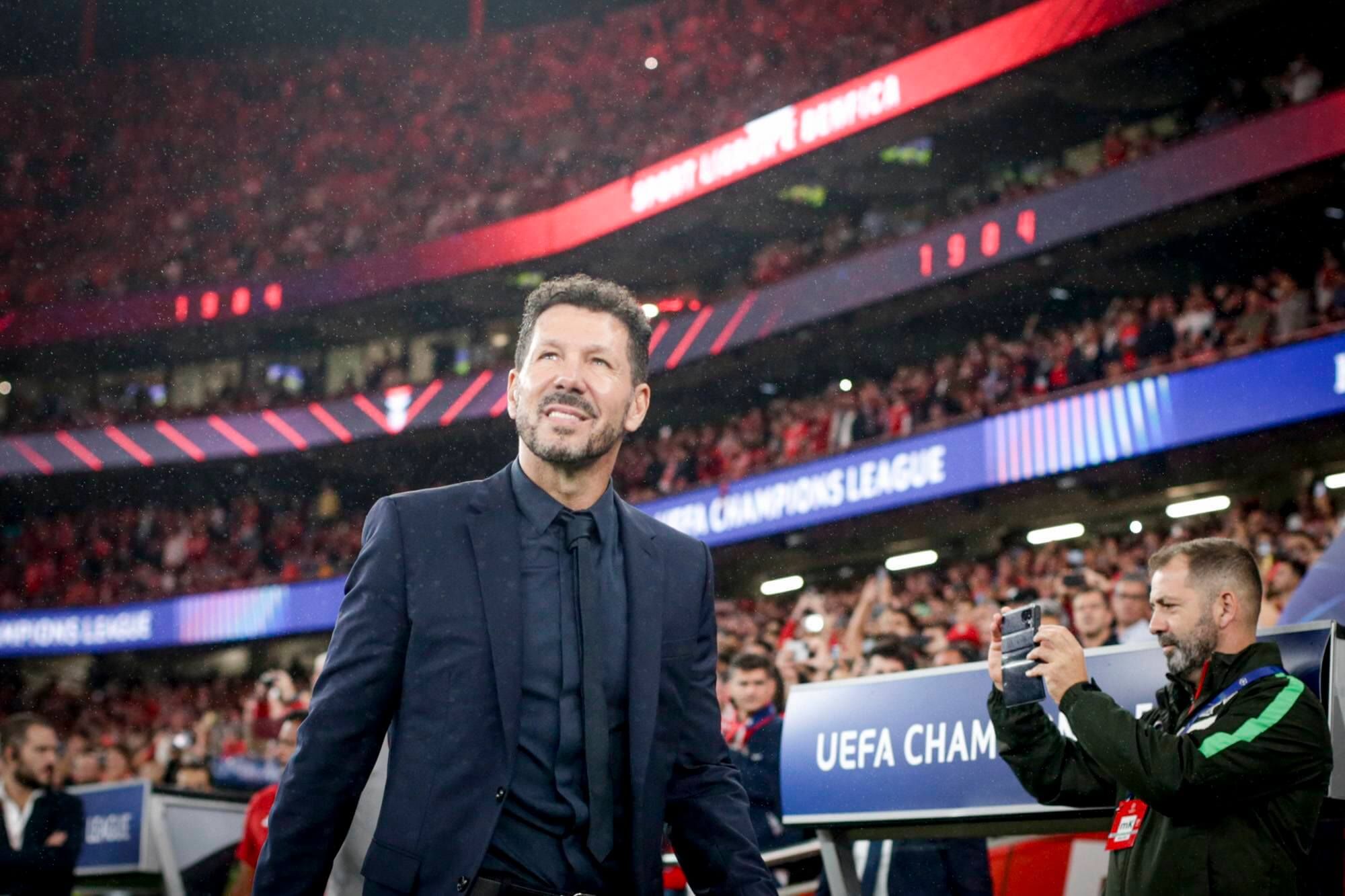  Simeone, antes del Benfica-Atlético de Madrid.