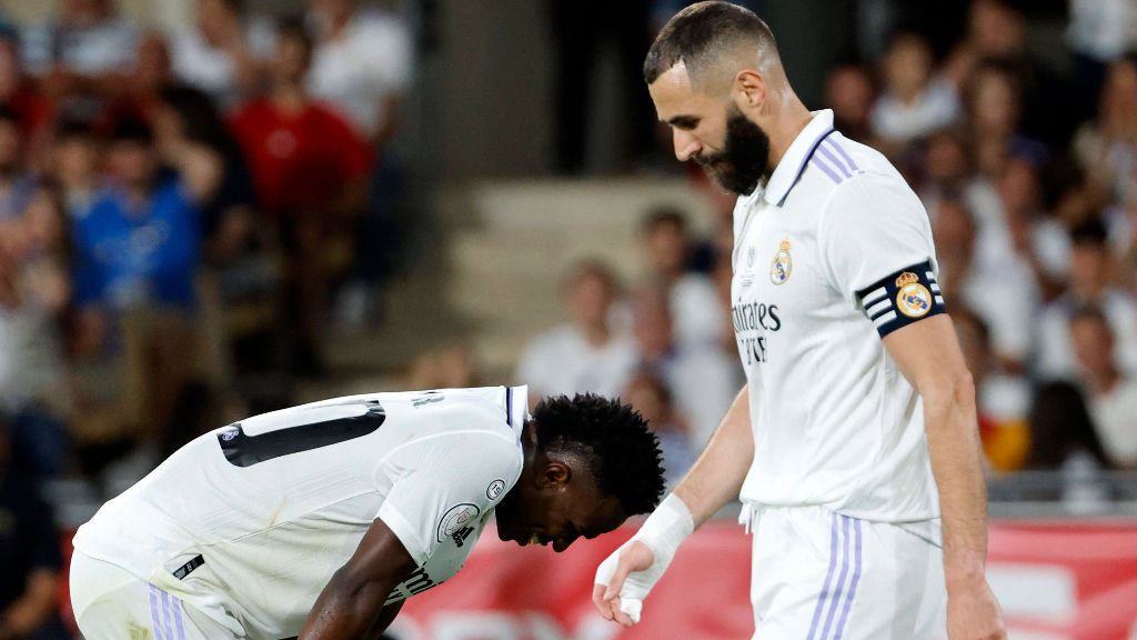  Benzema y Vinicius, en la final de Copa.