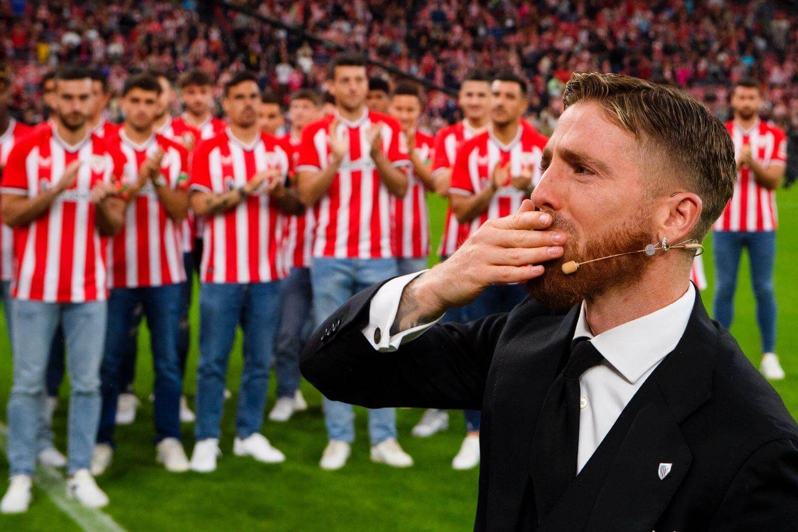  Besos de Iker Muniain en su fiesta de despedida en San Mamés.