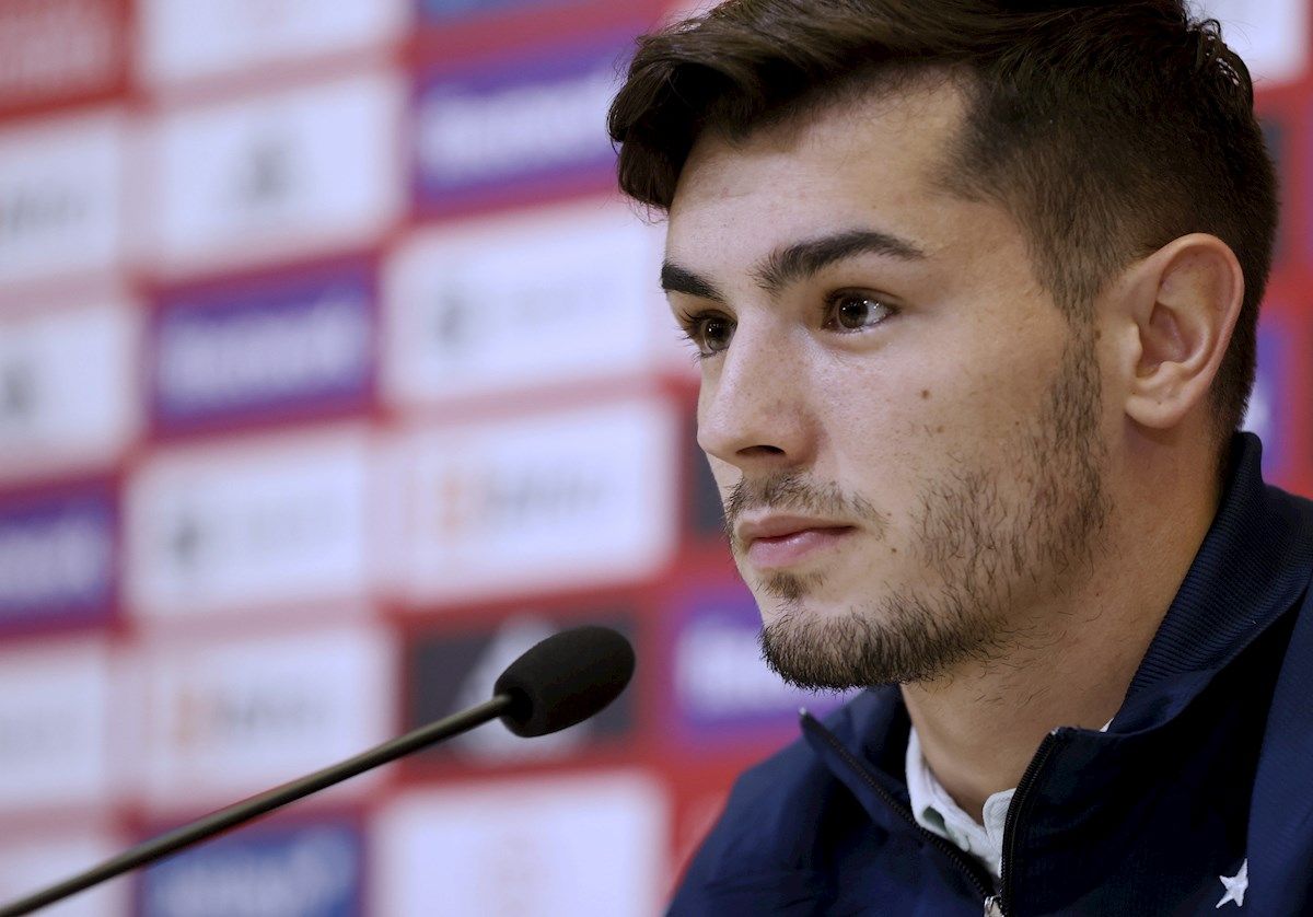  Brahim Díaz, en rueda de prensa con la selección española.