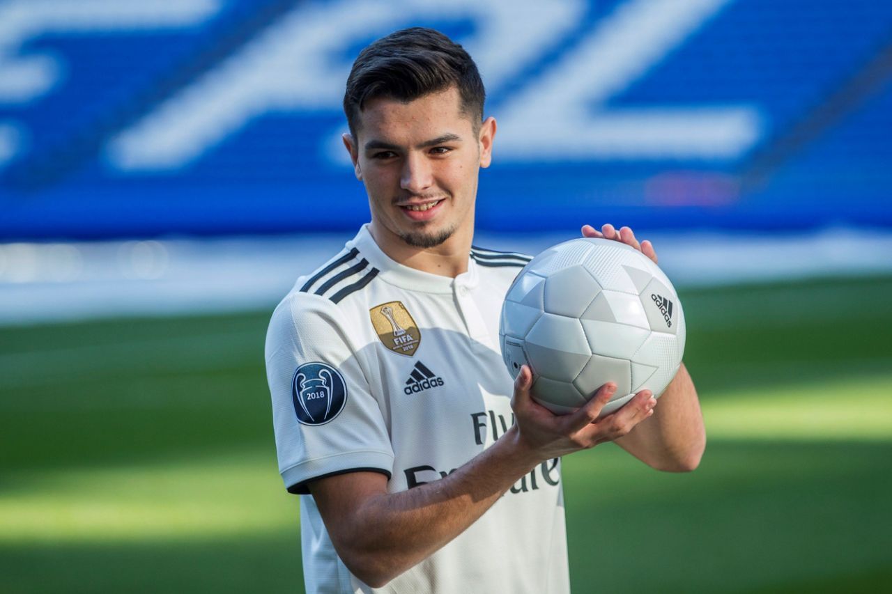 Brahim Díaz, durante su presentación con el Real Madrid.