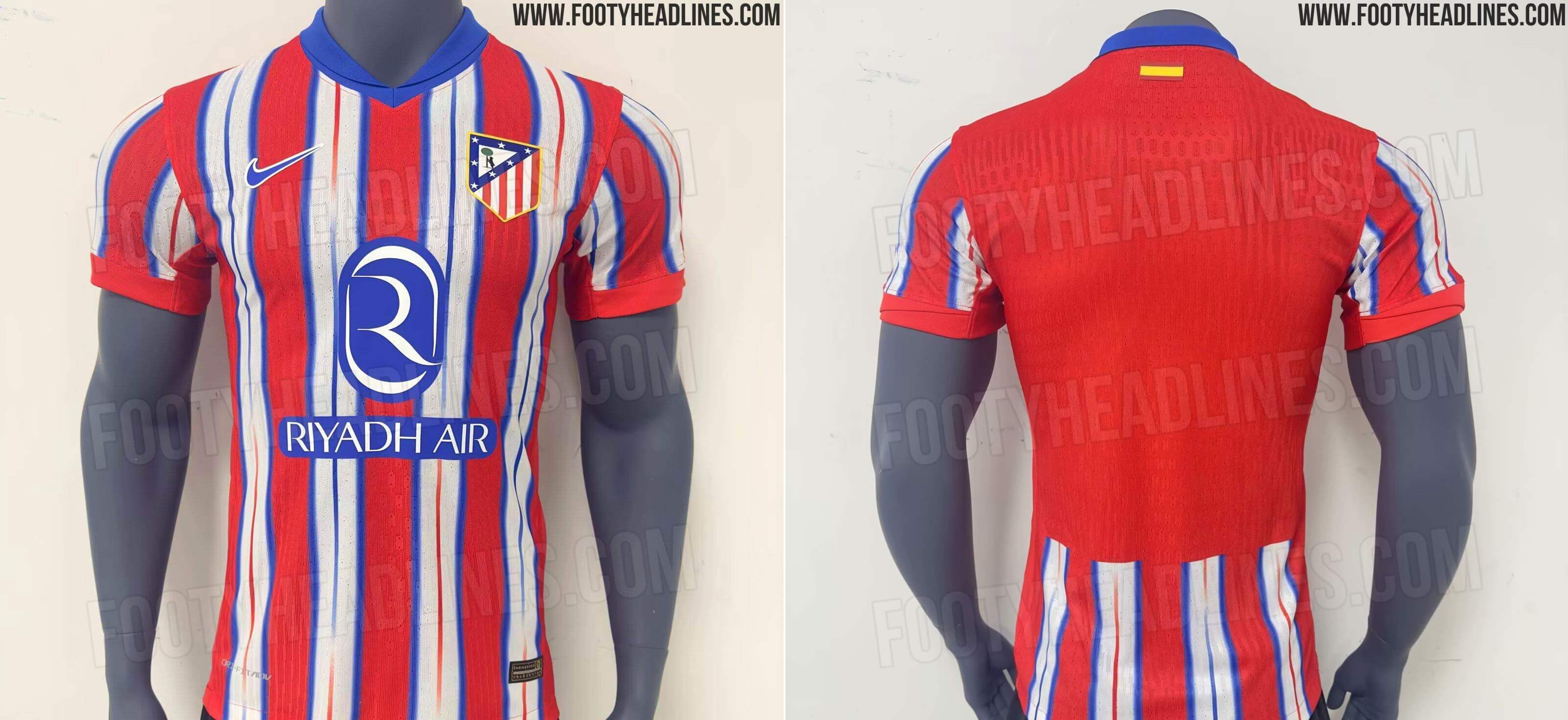 La nueva camiseta del Atlético de Madrid 2024/2025 (Vía Footy Headlines).
