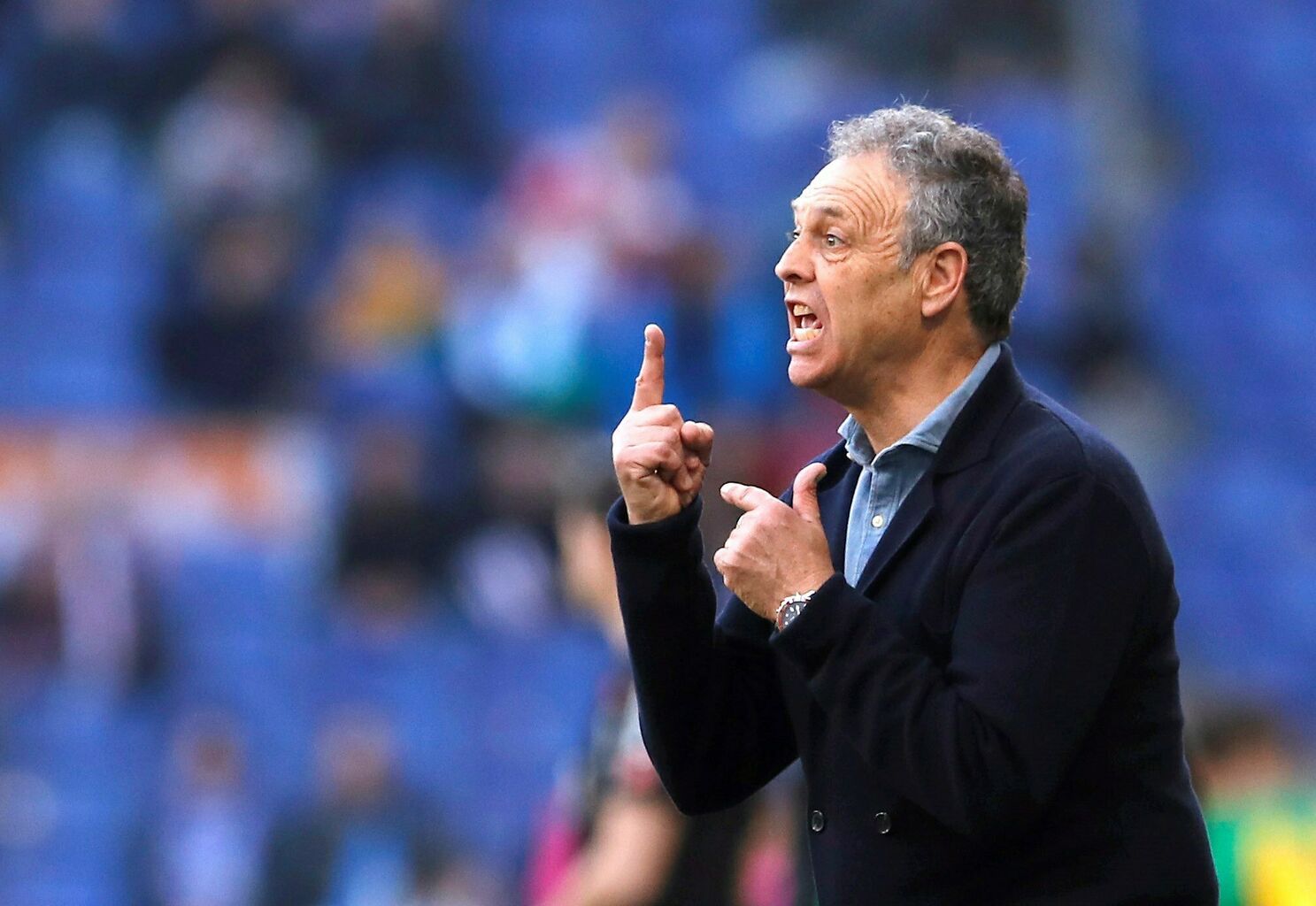  Joaquín Caparrós, durante el Espanyol-Sevilla.