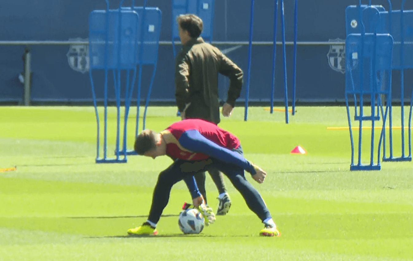  Ter Stegen se divierte con Lewandowski