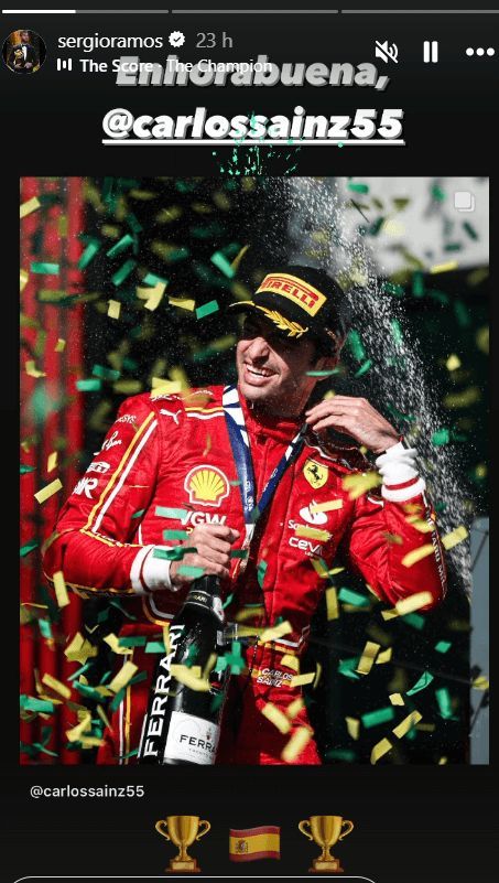  La felicitación de Sergio Ramos a Carlos Sainz