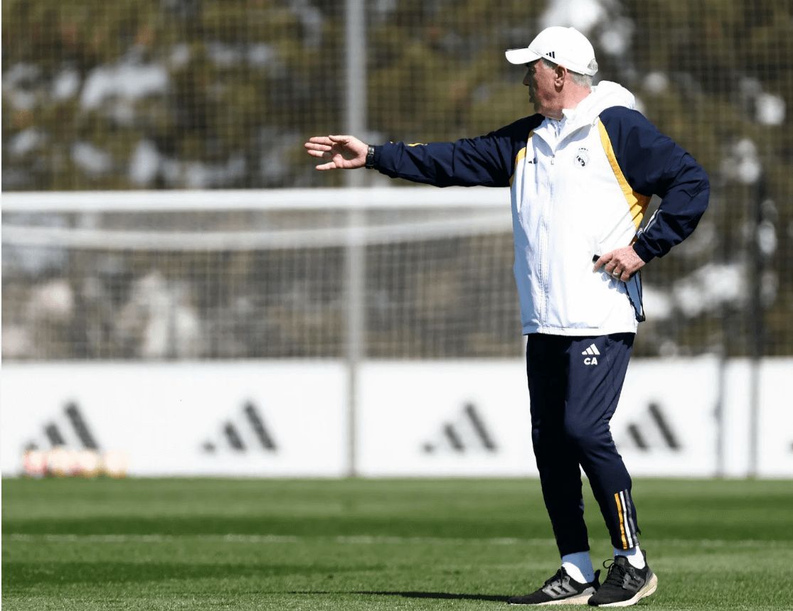  Carlo Ancelotti, en una sesión del Real Madrid.