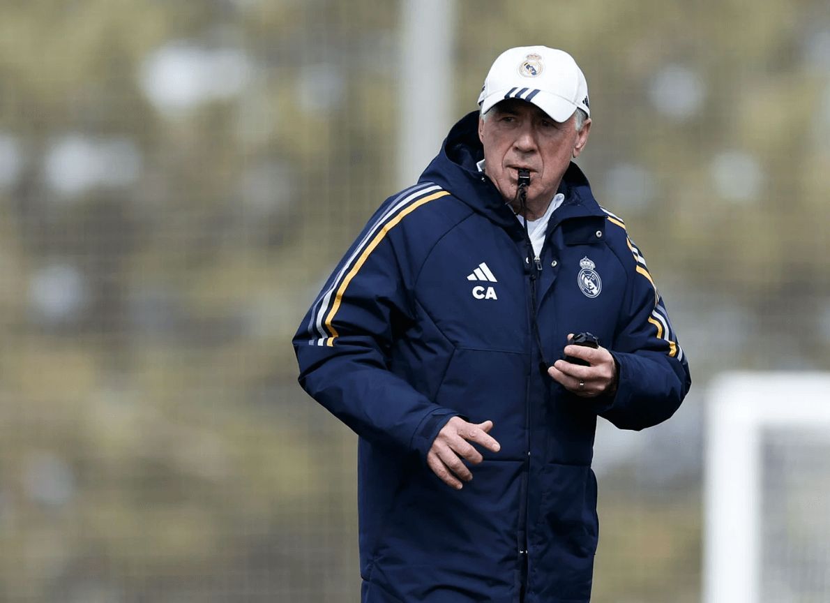 Carlo Ancelotti, en una sesión del Real Madrid (Foto: RM).