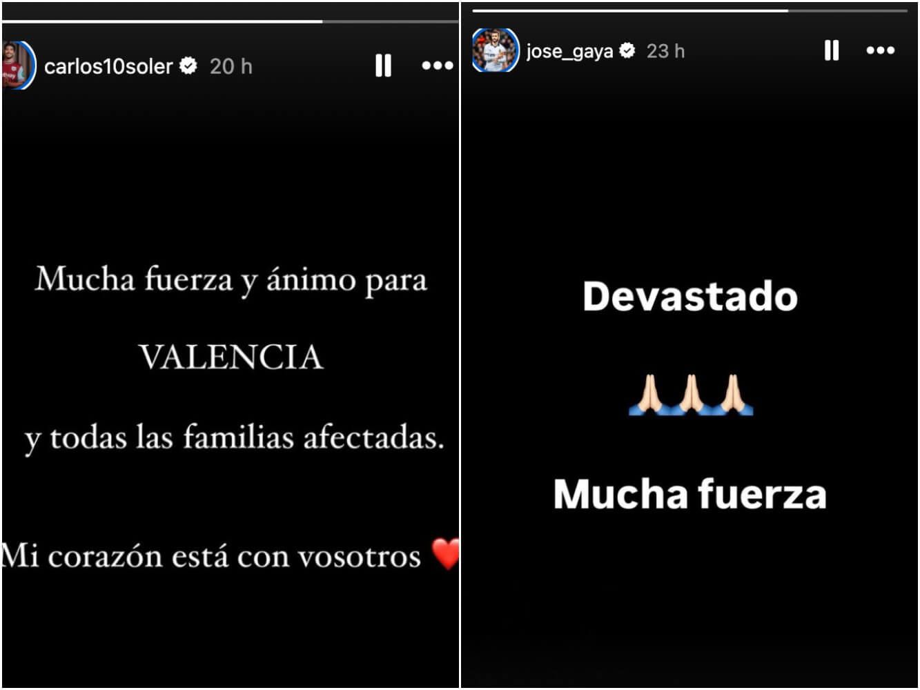  Carlos Soler y Gayà mandan un mensaje a los afectados por la DANA
