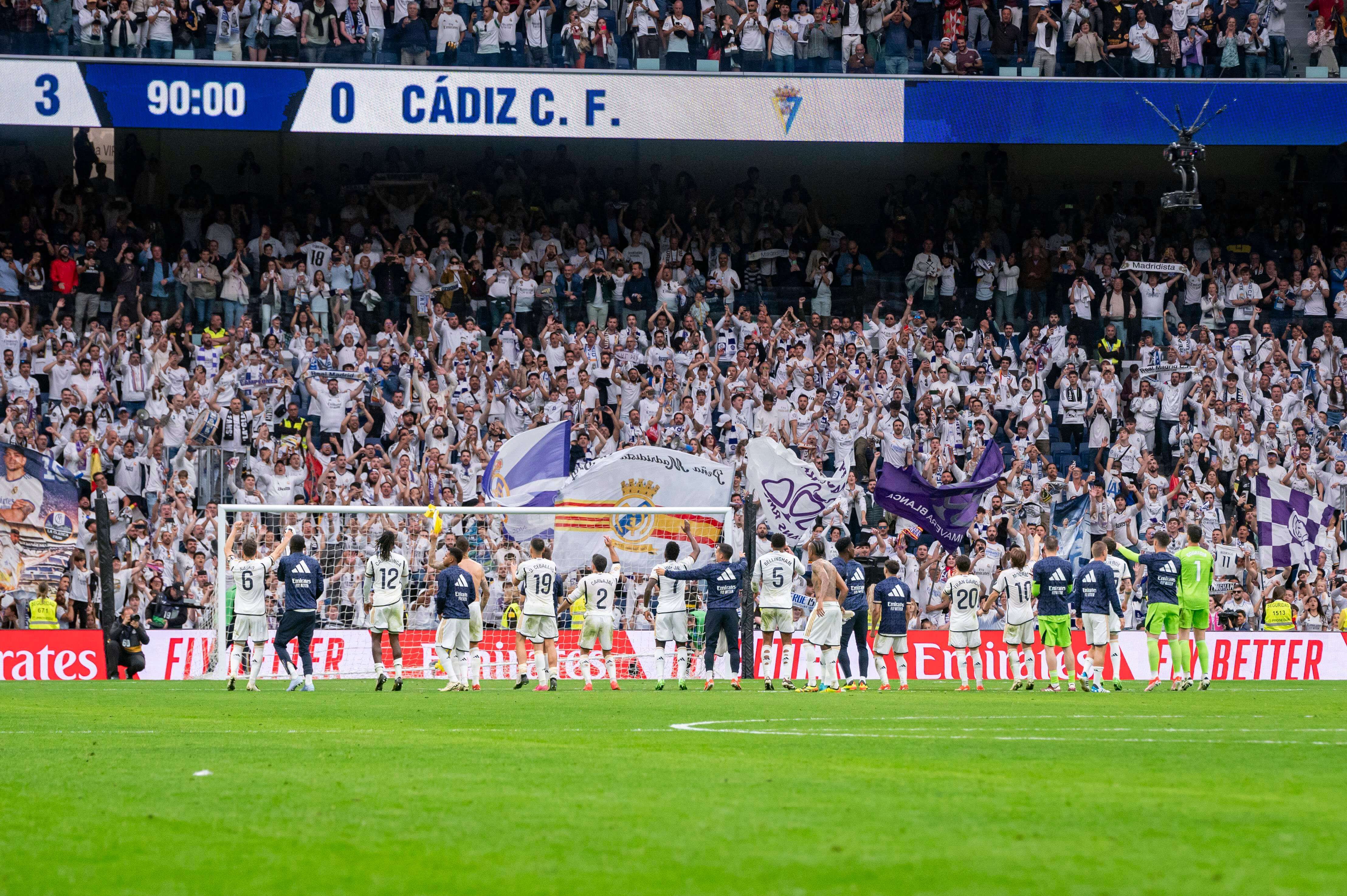  Celebración del Real Madrid tras ganar al Cádiz.