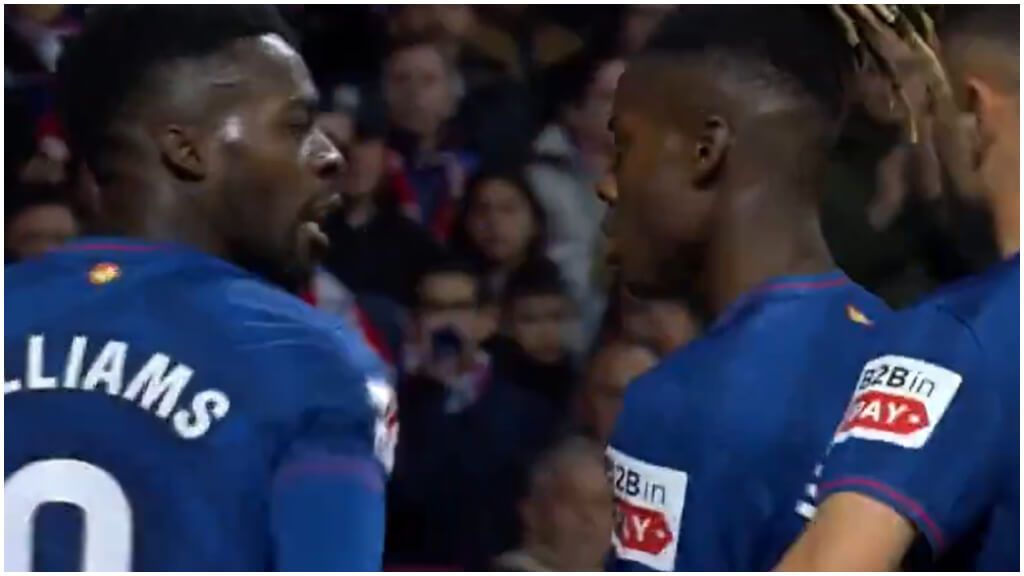 Los Williams celebran el tanto (DAZN)