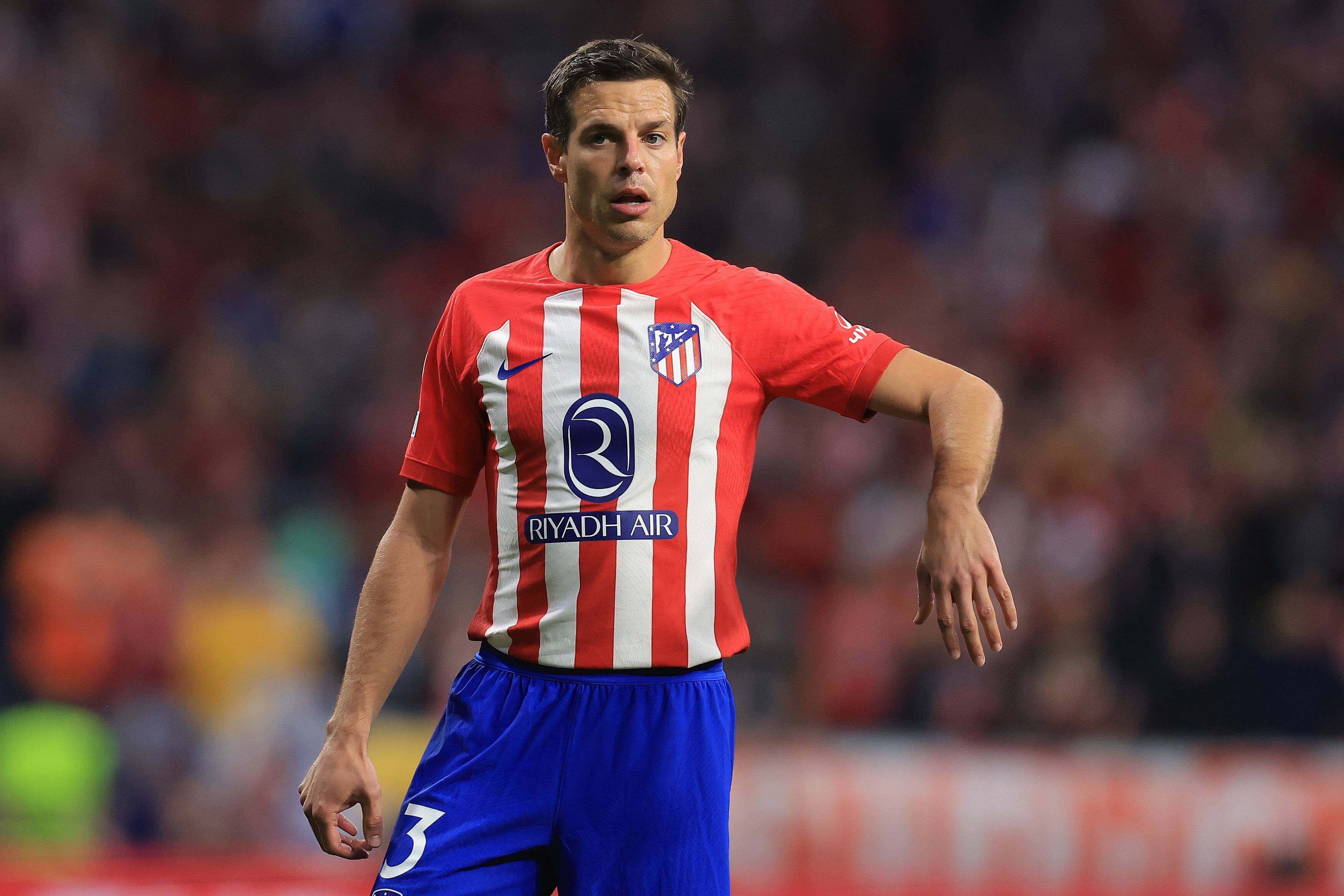  César Azpilicueta, en un partido del Atlético de Madrid.