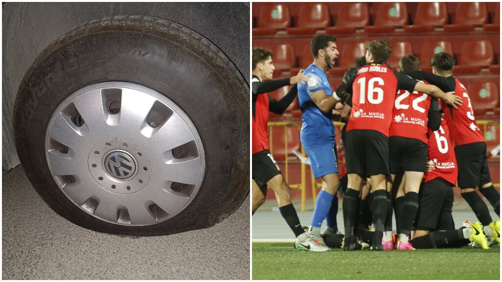 CF La Nucía denuncia que les han pinchado las ruedas de sus vehículos (RR.SS)