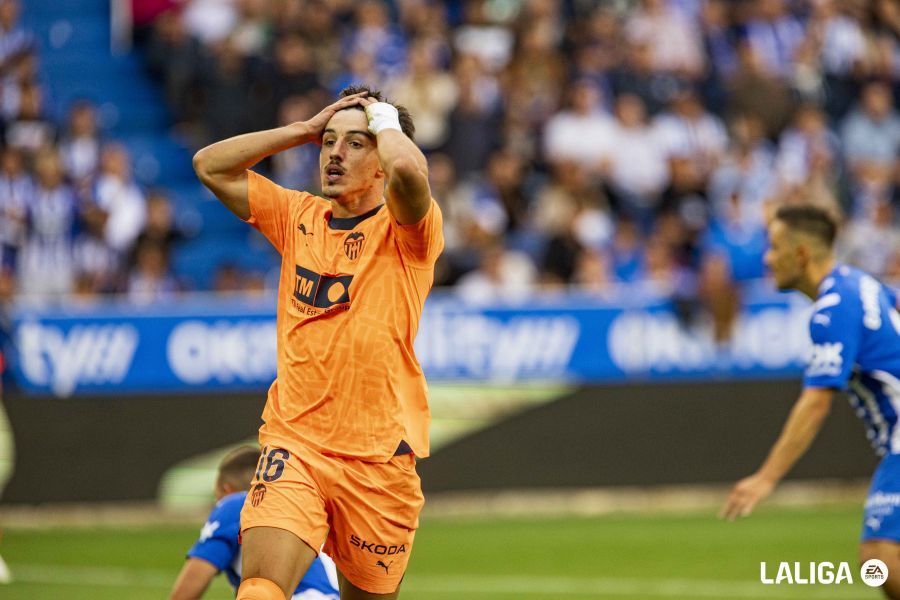 Diego López, durante el Alavés-Valencia.