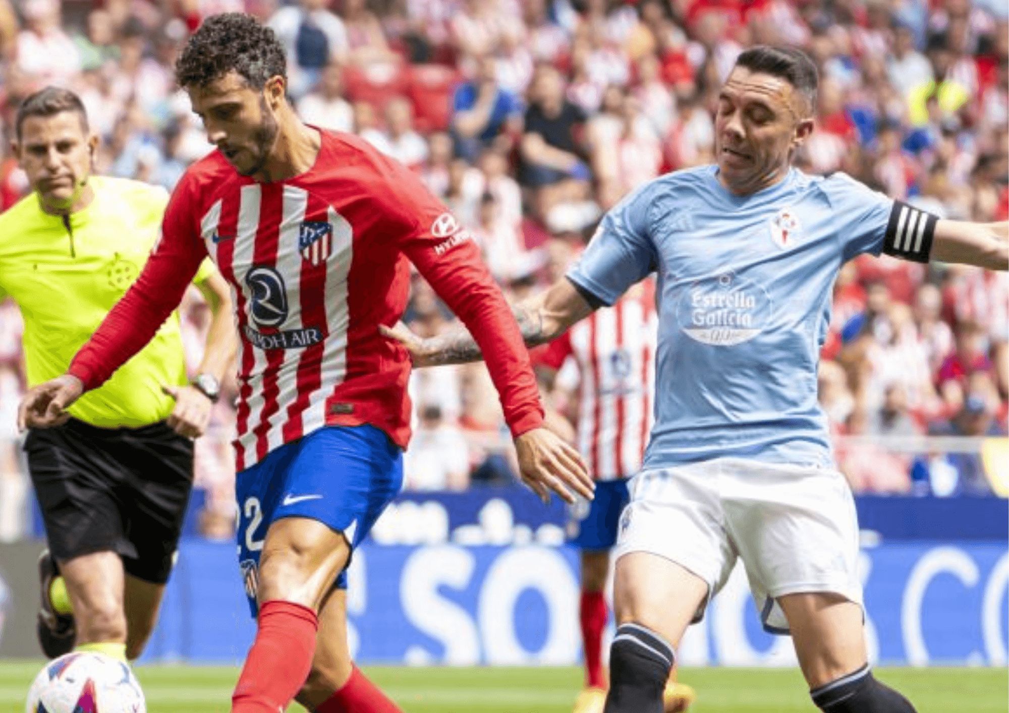  Aspas ante Mario Hermoso.