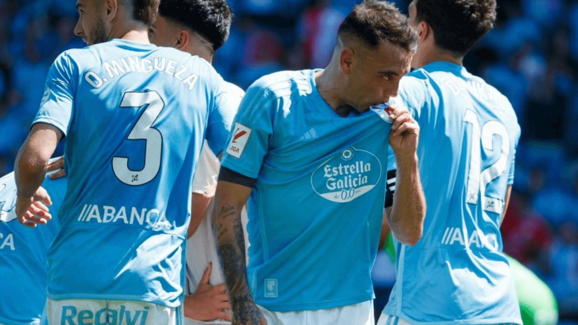  Iago Aspas celebra el 4-1.