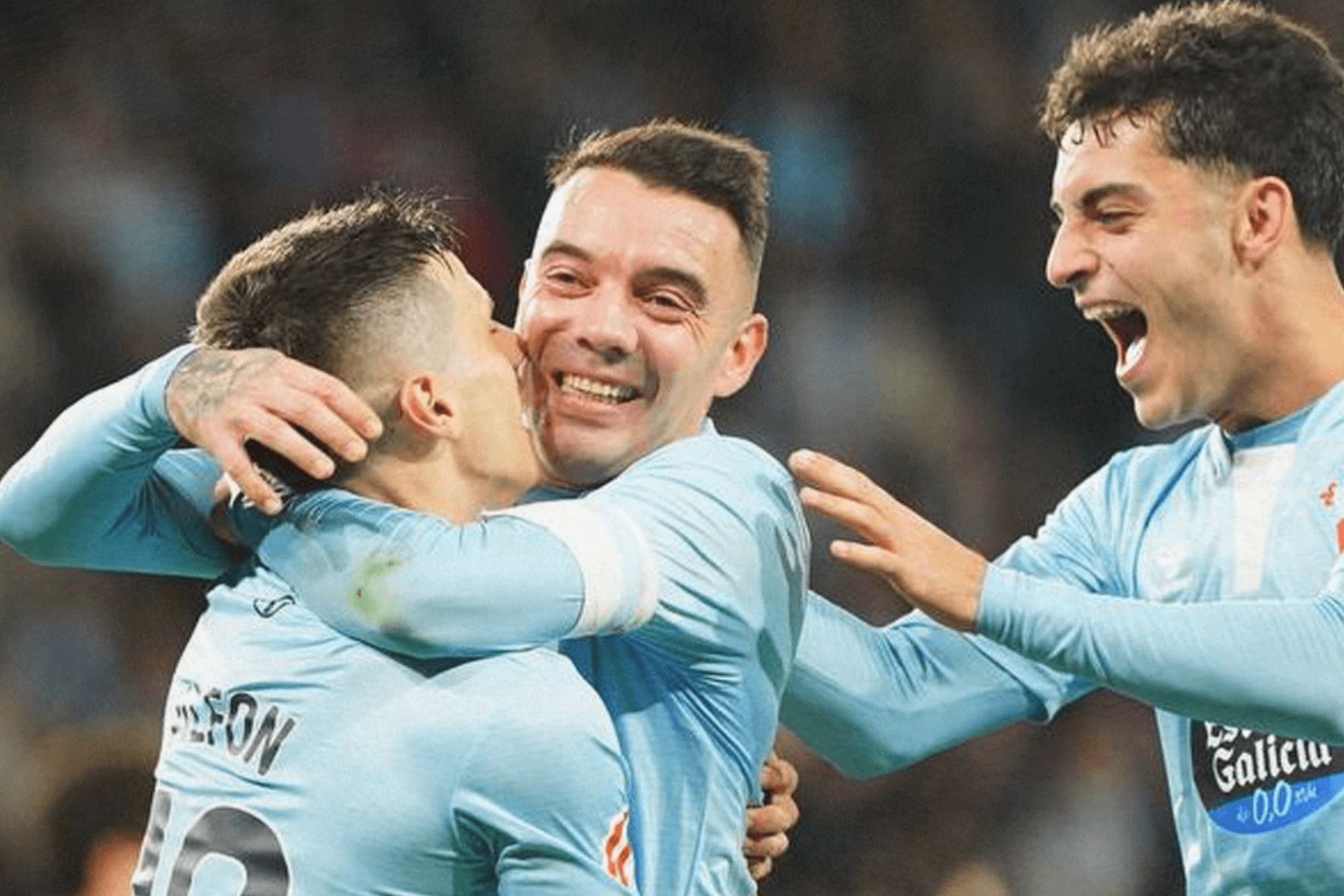 Iago Aspas celebra su gol ante el Mallorca.