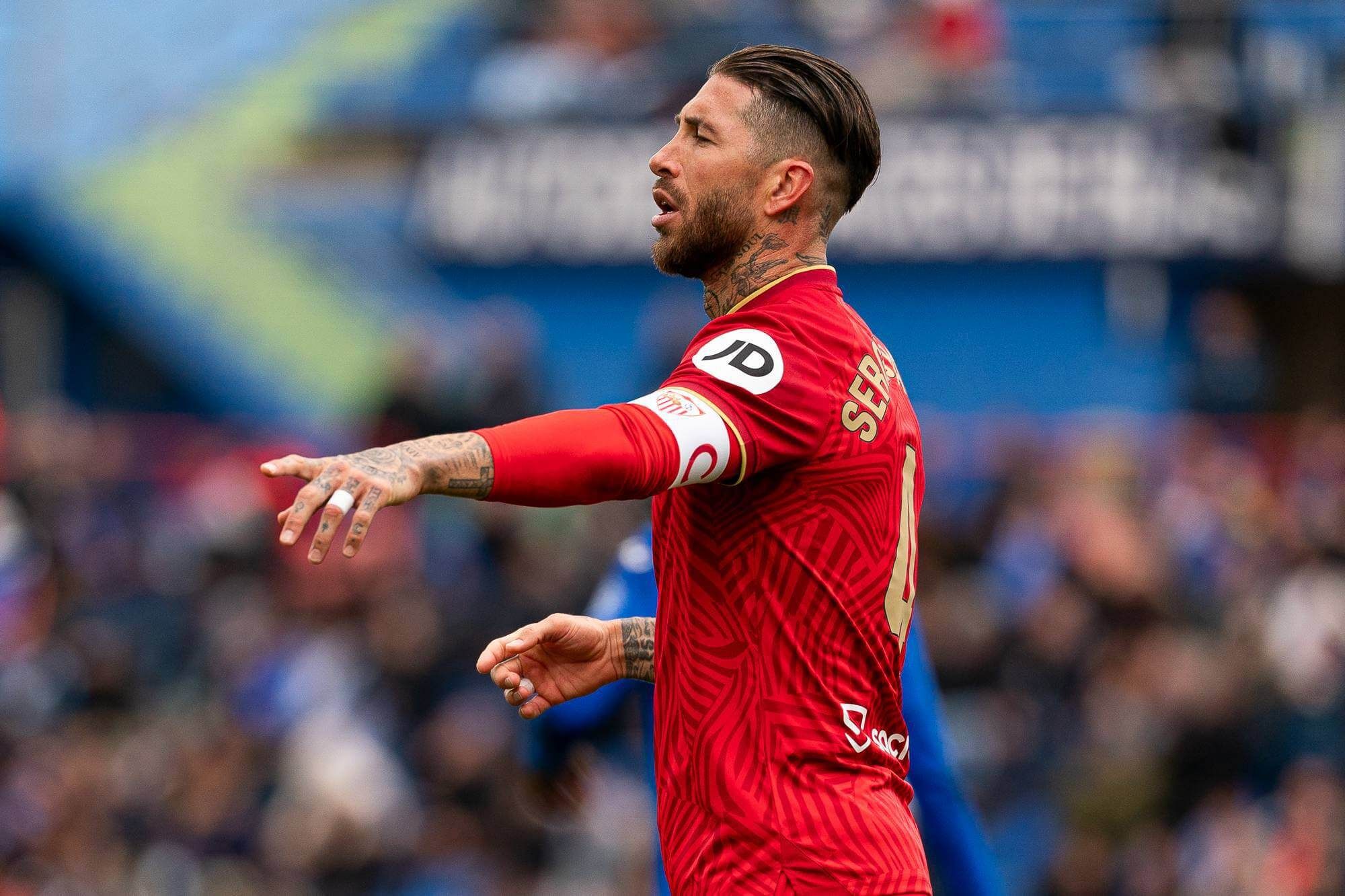  Sergio Ramos, que defendió a Marcos Acuña, ante el Getafe.