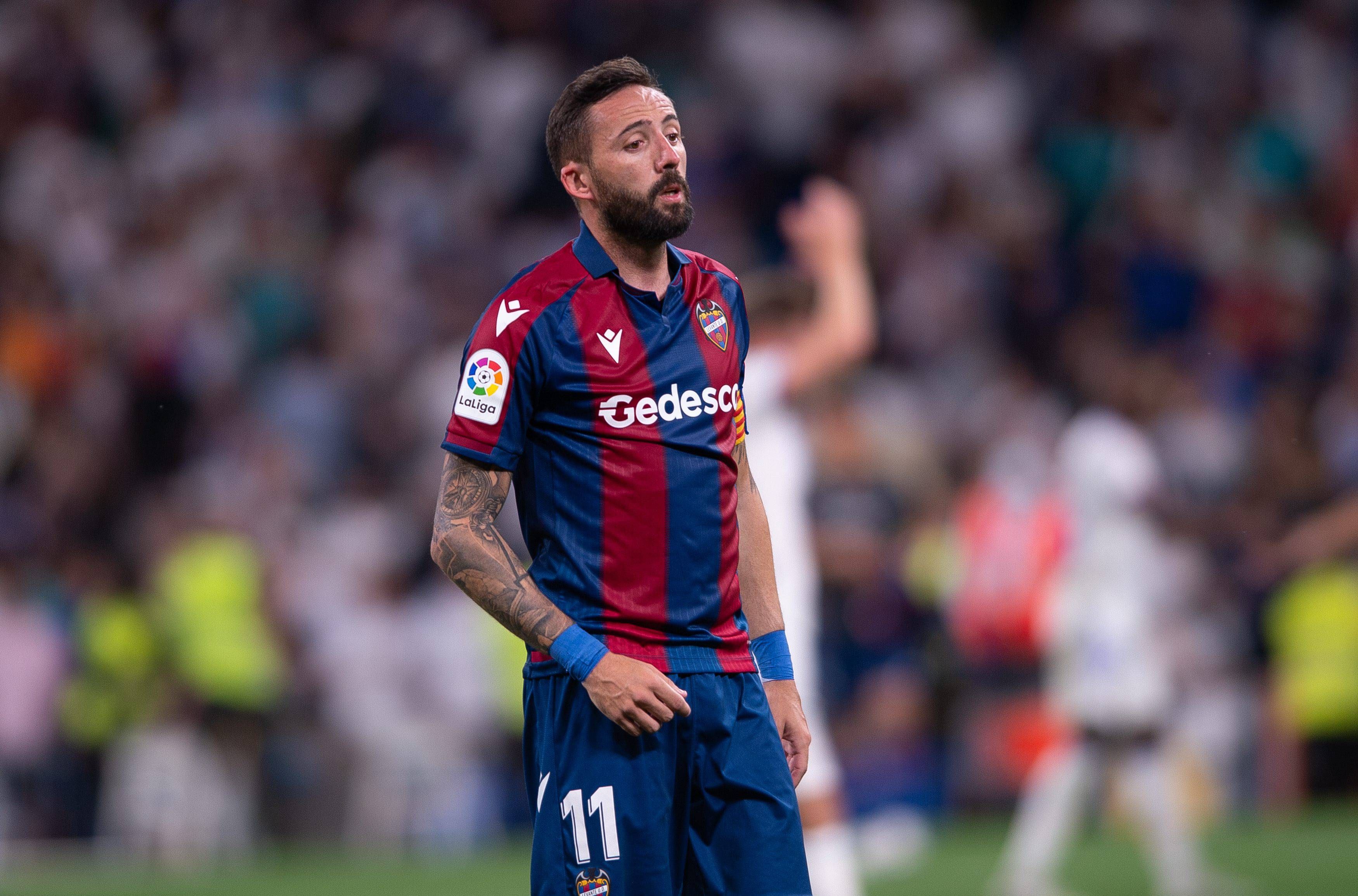 José Luis Morales, roto tras descender en el Real Madrid-Levante.