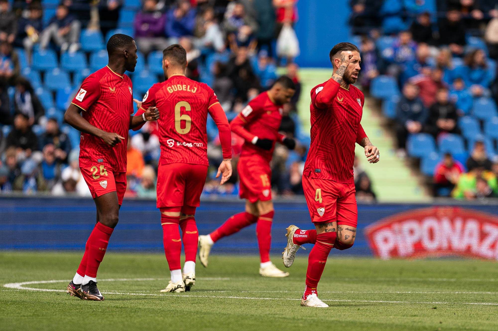  Celebración del gol de Sergio Ramos ante el Getafe.