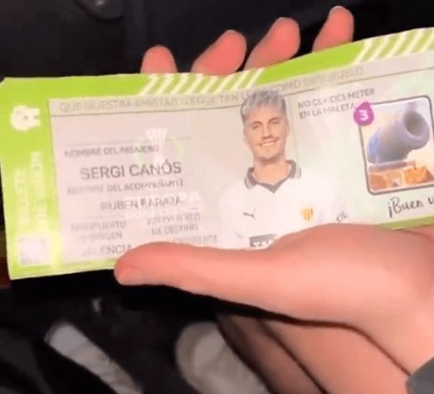 El billete personalizado de Sergi Canós.
