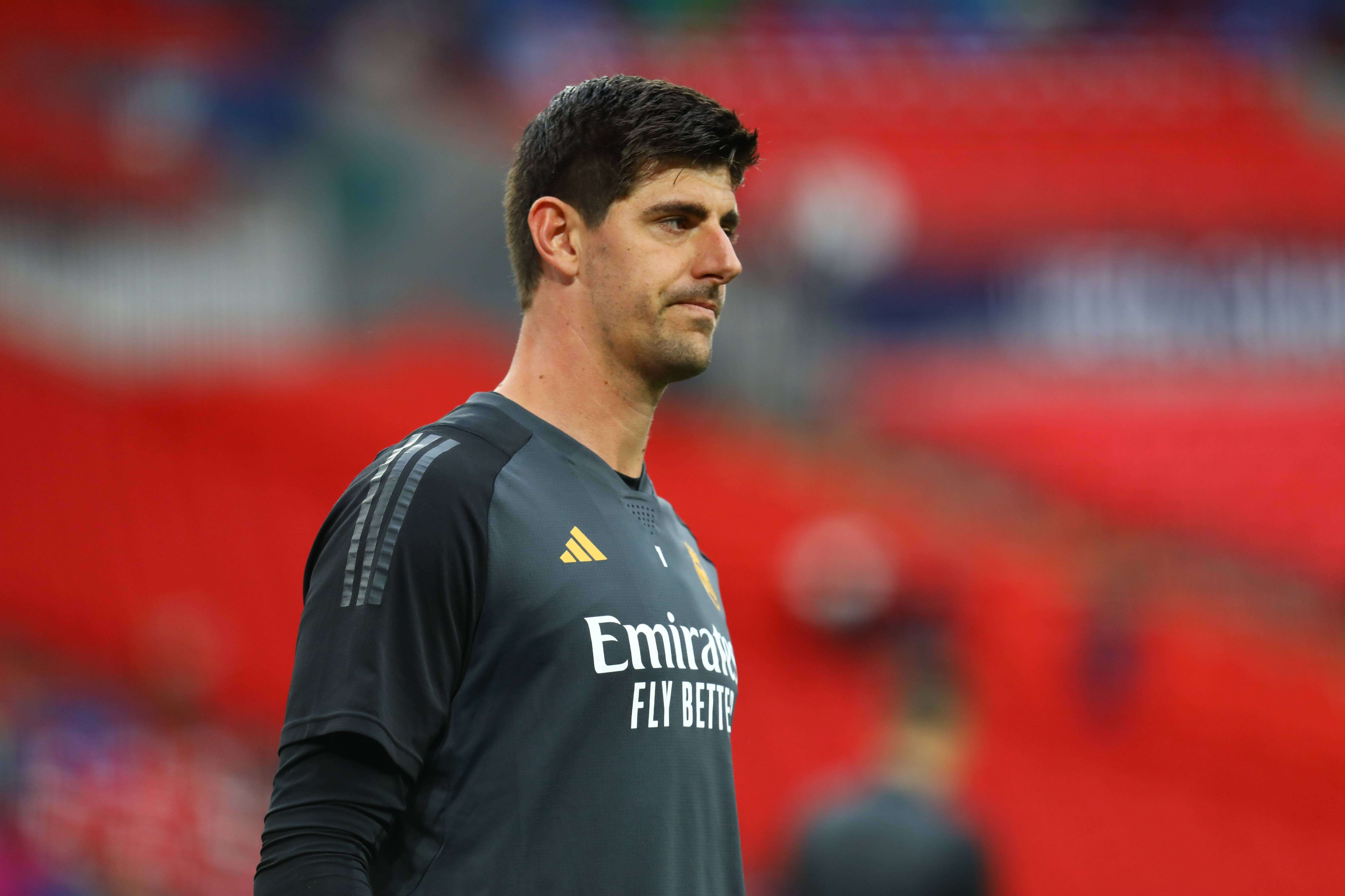  Thibaut Courtois, en el entrenamiento previo a la final de Champions.