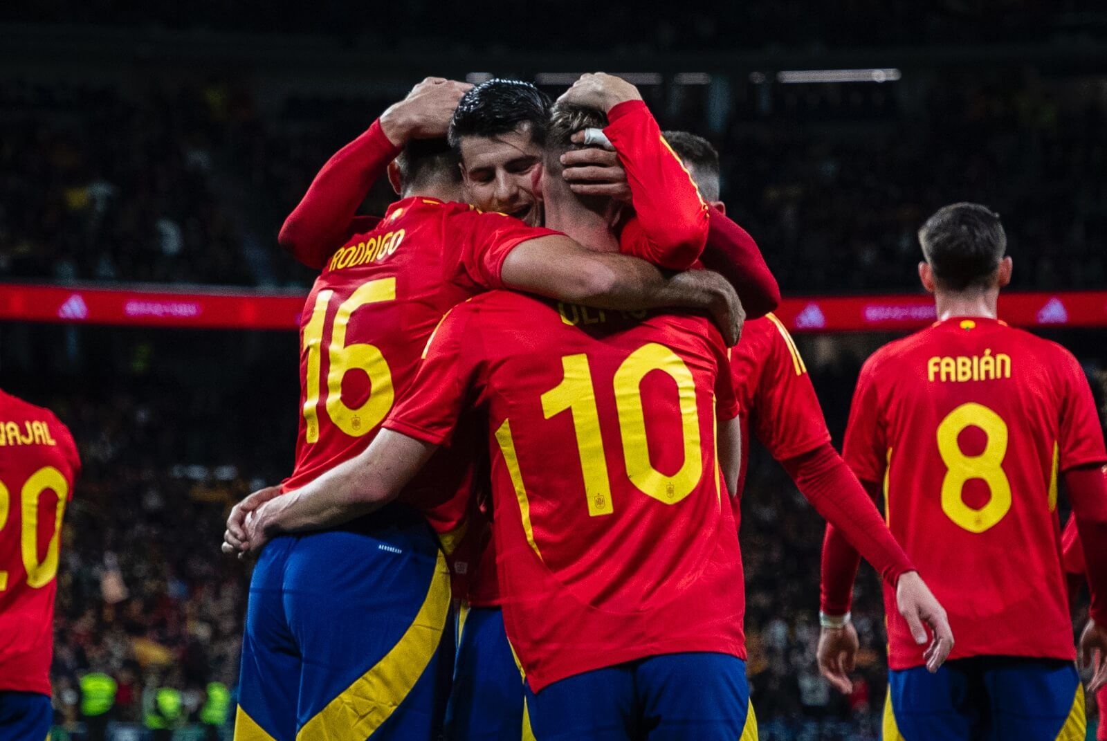  Celebración de uno de los goles en el España-Brasil.