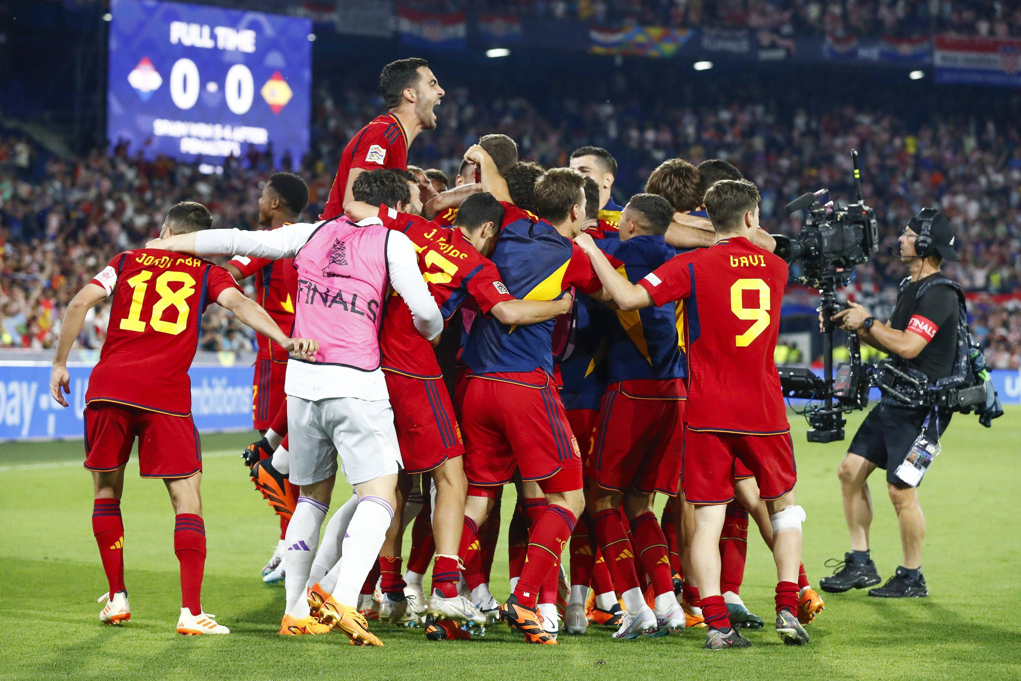  España celebrando la UEFA Nations League 2023.