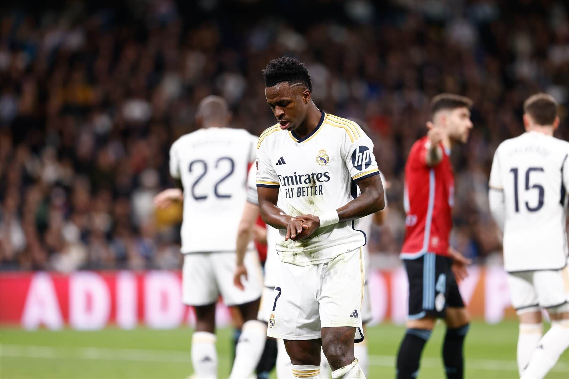 Vinicius Jr en el partido del Real Madrid ante el Celta