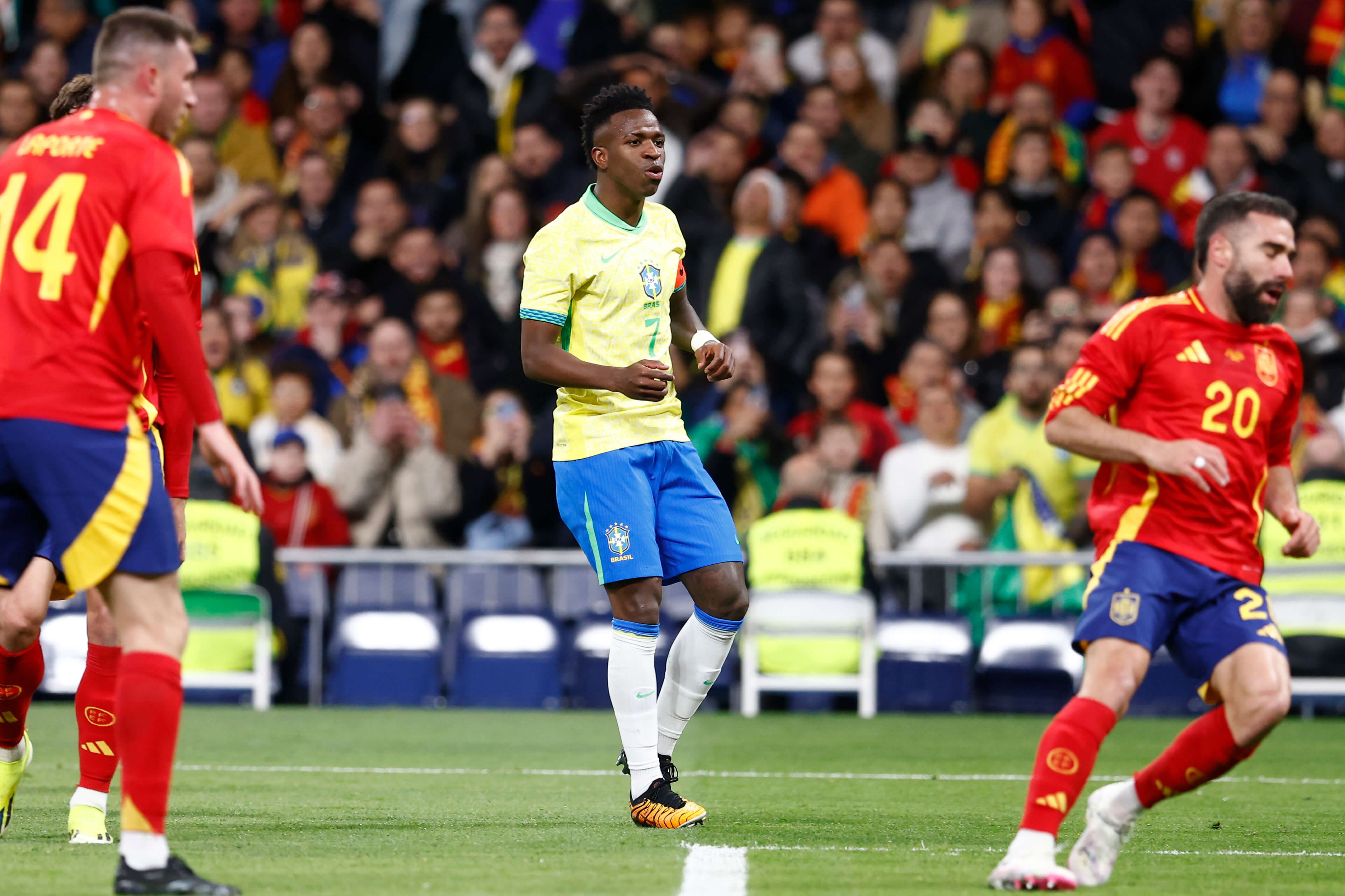 Vinicius Jr durante el partido ante España (Fuente: Europa Press)