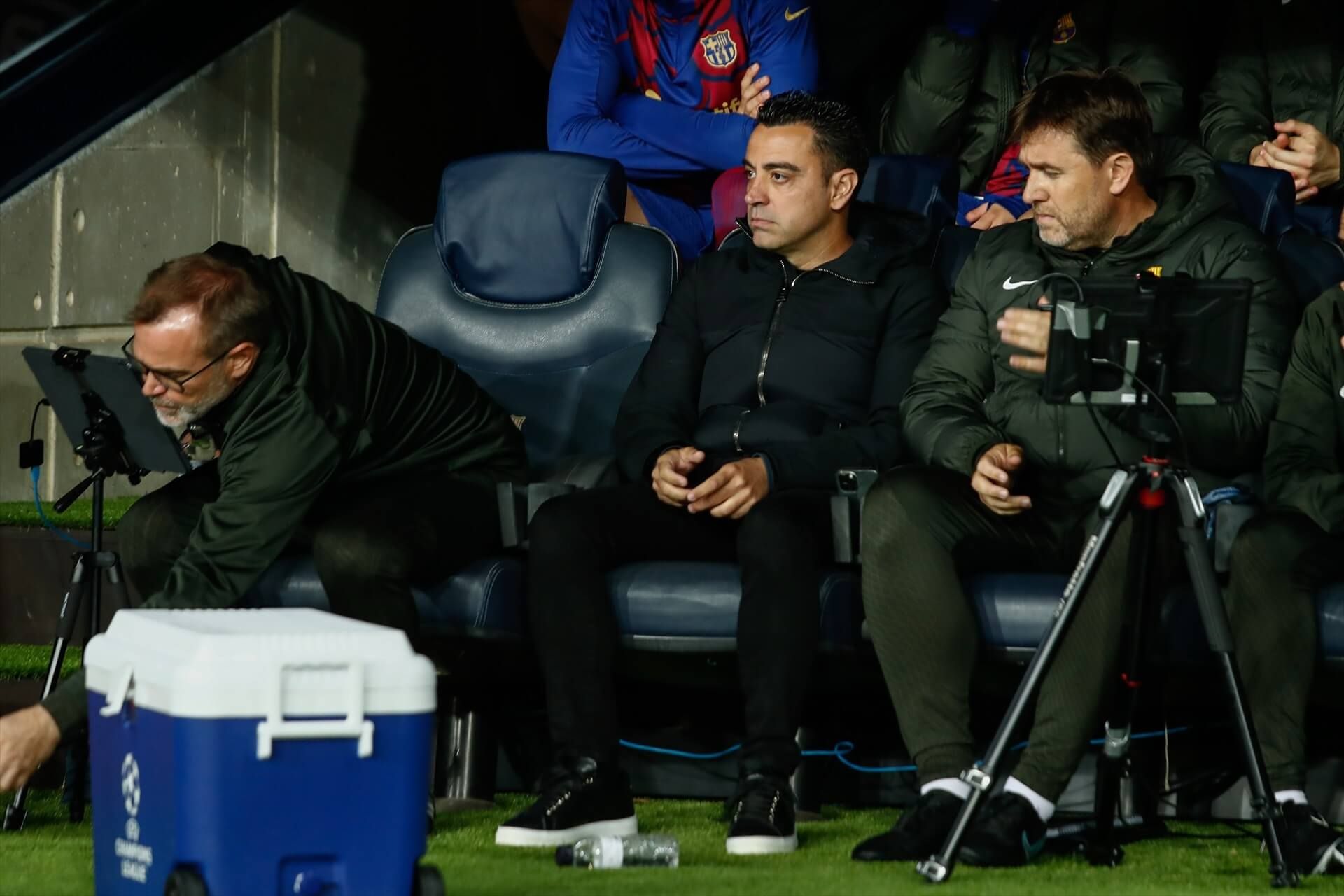  Xavi Hernández, antes del partido contra el PSG
