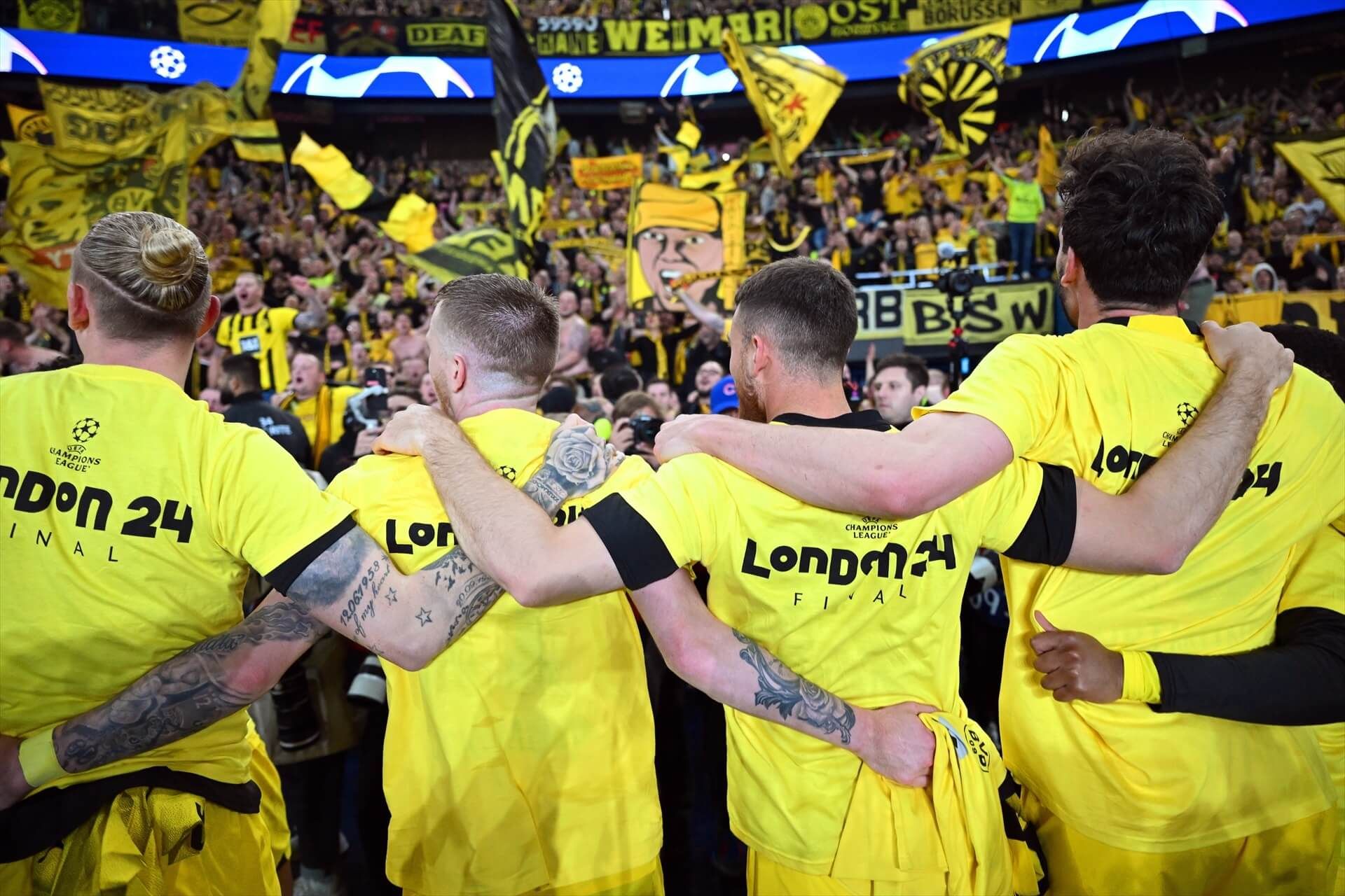  La celebración del Borussia Dortmund de la clasificación a la final