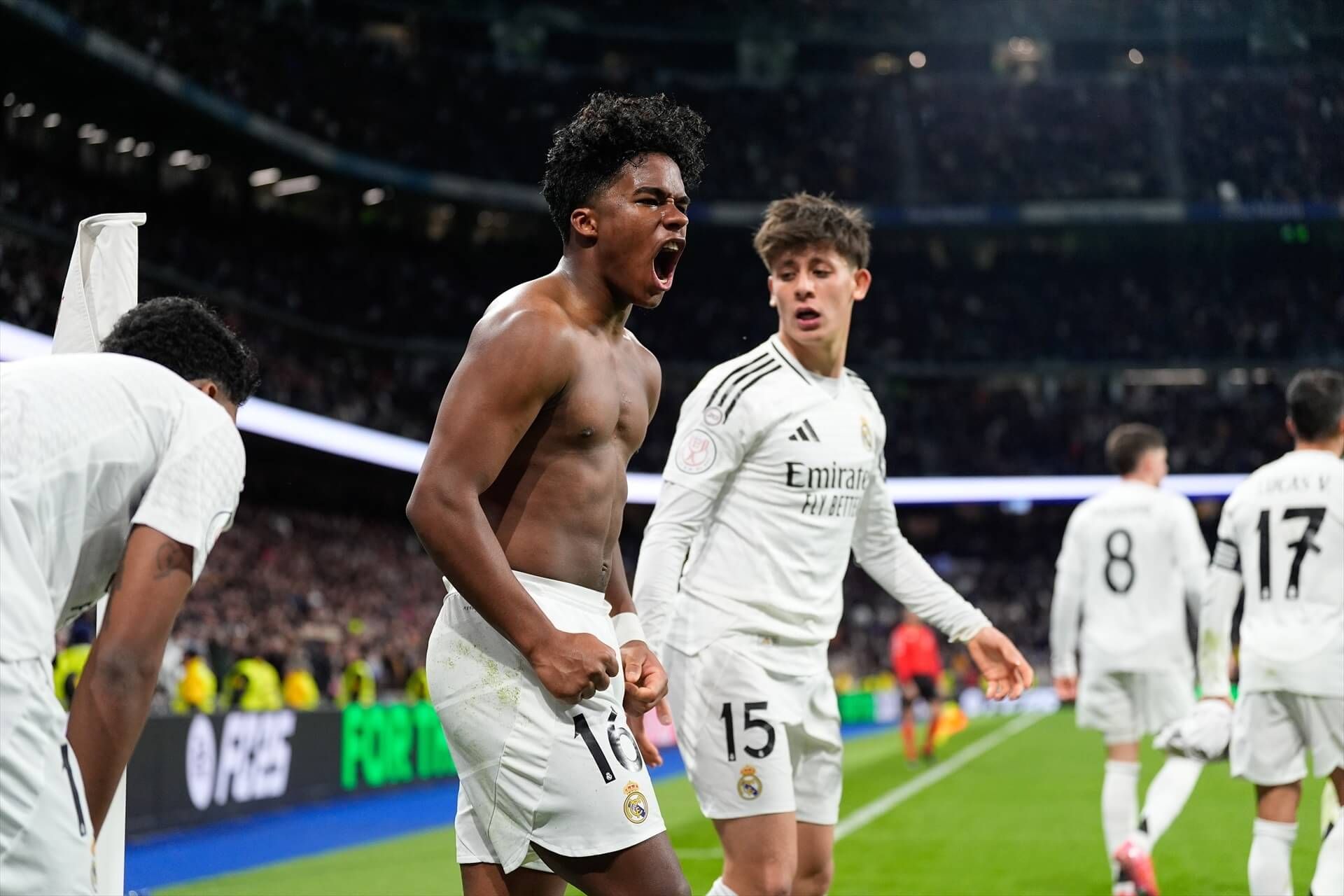 Endrick celebrando el 3-2 frente al Celta