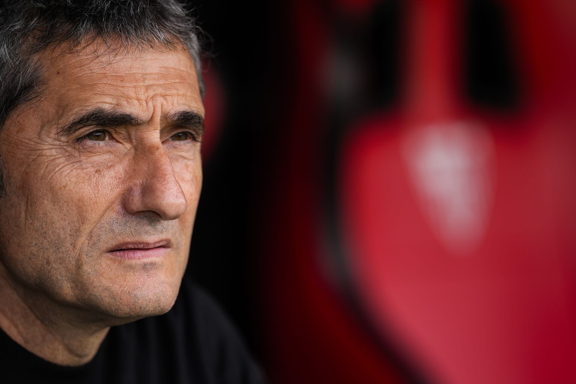 Ernesto Valverde, en el banquillo con el Athletic Club.