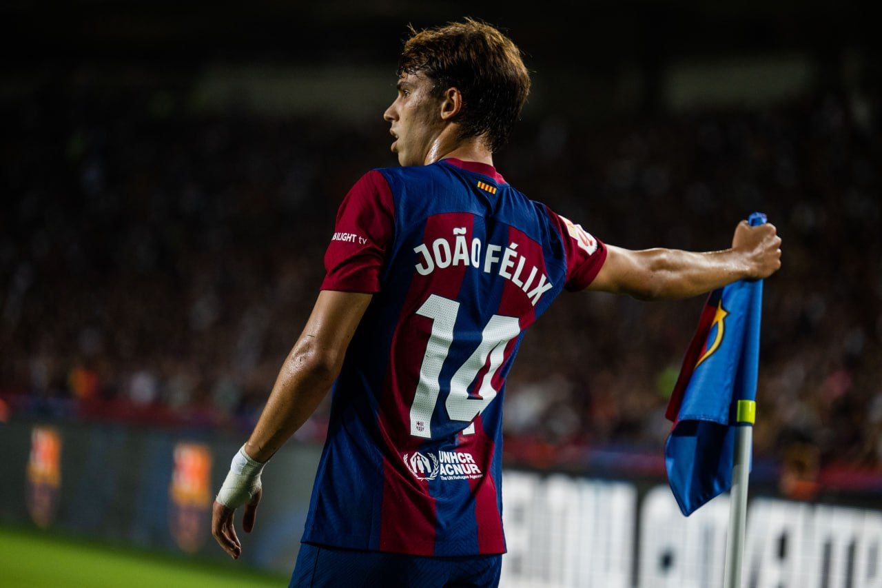  Joao Félix, en su primer partido con el Barcelona.