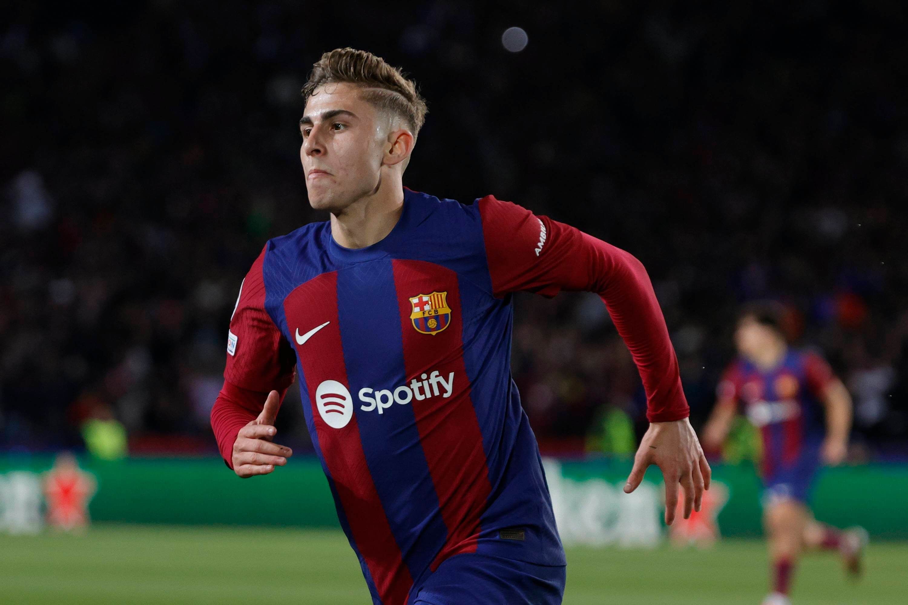 Fermín López celebrando su gol ante el Nápoles.