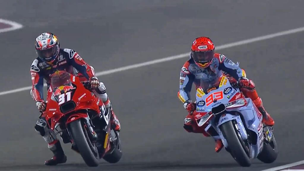 Pedro Acosta y Marc Márquez, en Qatar.