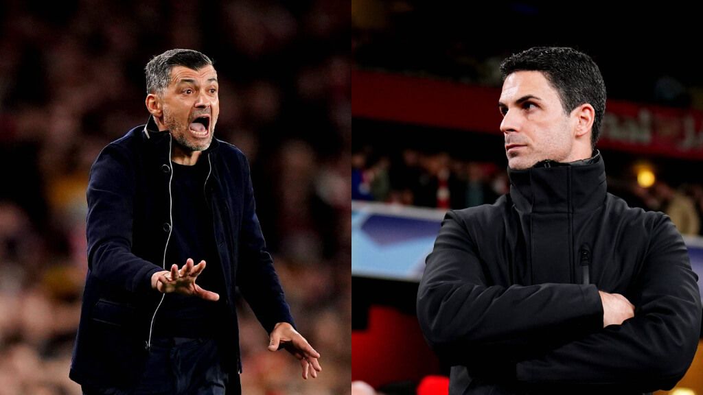  Conceiçao y Arteta durante el partido