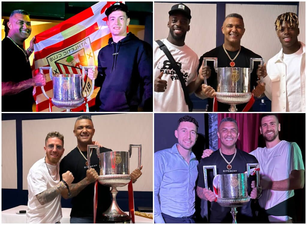 Henry Méndez en la fiesta del Athletic Club (Fotos: redes sociales)