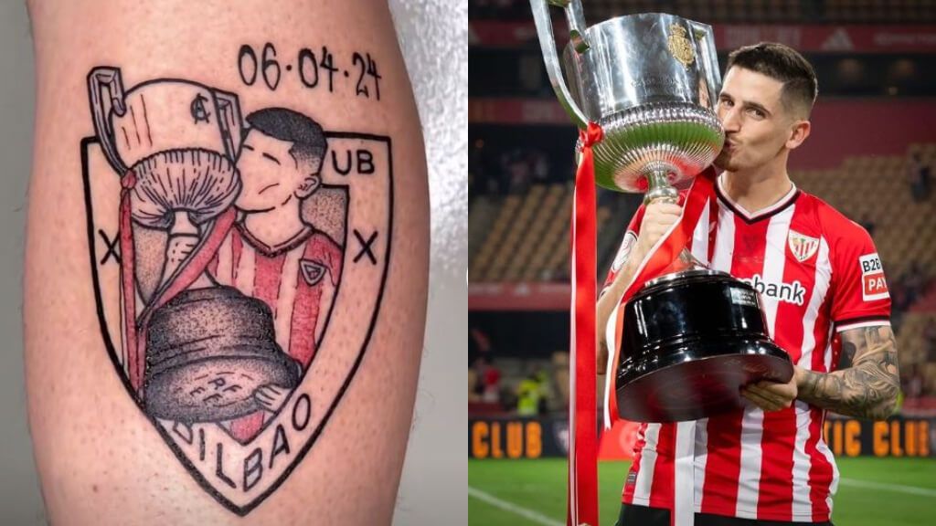  El tatuaje inspirado en Oihan Sancet con la Copa del Rey (o.sancet)