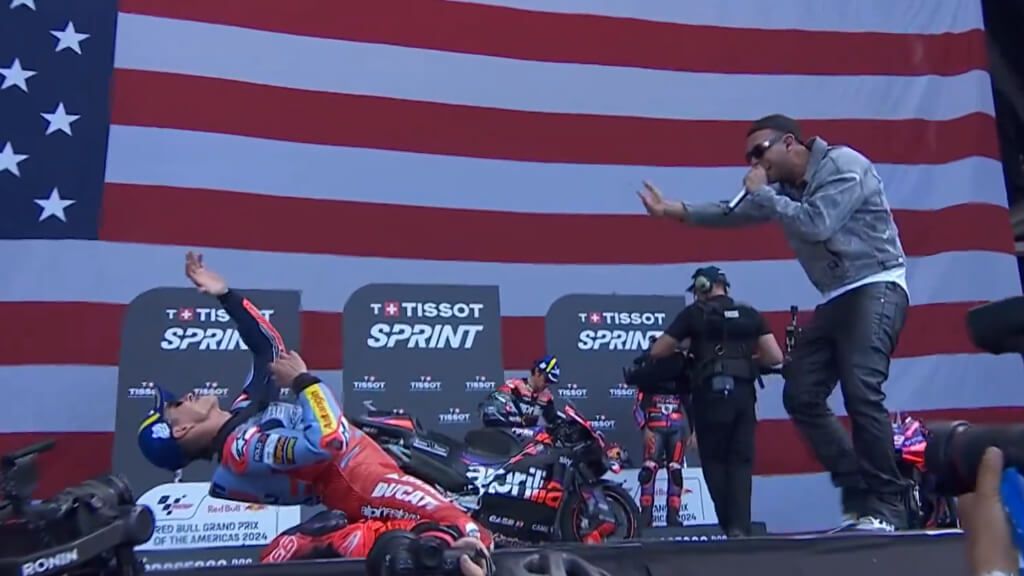  Marc Márquez, celebrando su segunda posición en la sprint
