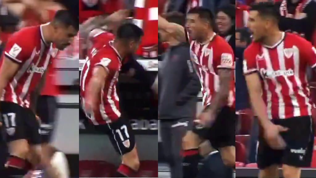 Yuri Berchiche cabreado en el Athletic - Villarreal (Movistar +)