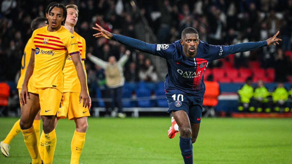Dembélé celebrando su gol ante el Barcelona (Europa Press)